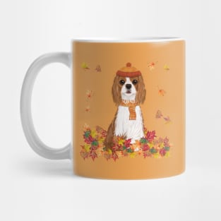 Blenheim in Fall Leave, Blenheim Cavalier King Charles Spaniel Mug